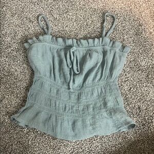 Women's Ruffled Grey Top
